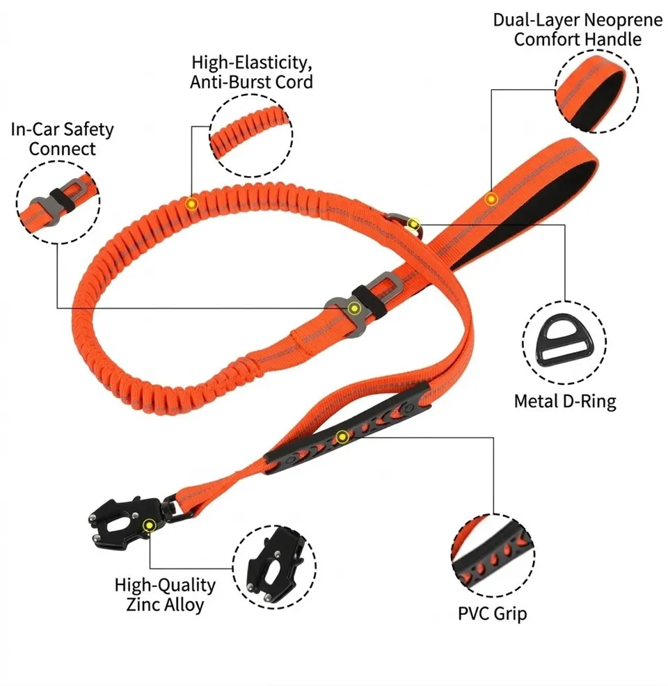 Shock Absorbing Dog Car Leash Bulk suppliers